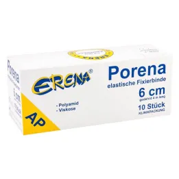 Porena elastisk gasbind 6cm uten cello hvit, 10 stk
