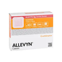 Allevyn Ag Gentle Border 7,5x7,5 cm bandasje, 10 stk