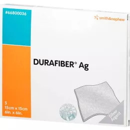 DURAFIBER Ag 15x15 cm bandasje, 5 stk