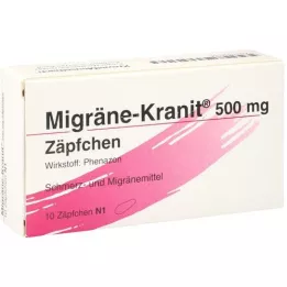 MIGRÄNE KRANIT 500 mg stikkpiller, 10 stk