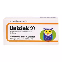 UNIZINK 50 gastro-resistente tabletter, 50 stk