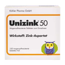 UNIZINK 50 gastro-resistente tabletter, 100 stk