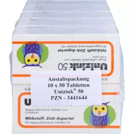 UNIZINK 50 gastroresistente tabletter, 10X50 stk