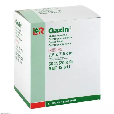 GAZIN Gasbind 7,5x7,5 cm steril 8-lags, 25X2 stk