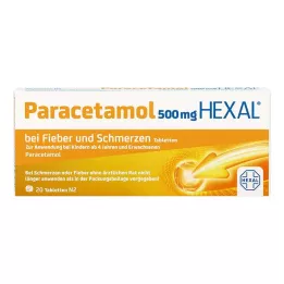 PARACETAMOL 500 mg HEXAL for feber- og smertetabletter, 20 stk