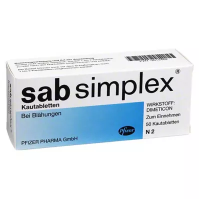 SAB simpleks tyggetabletter, 50 stk SAB simpleks tyggetabletter, 50 stk