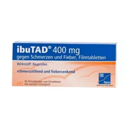 IBUTAD 400 mg mot smerter og feber, filmdrasjerte tabletter, 50 stk
