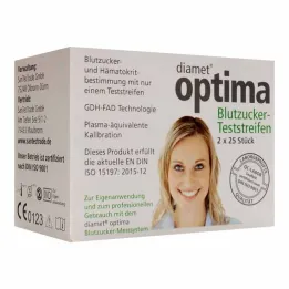Diamet optima blodsukkerprøvestrimler 2 i 1, 2x25 stk