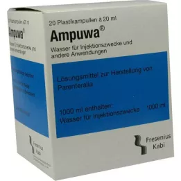 AMPUWA Plastampuller injeksjons-/infusjonsløsning, 20X20 ml