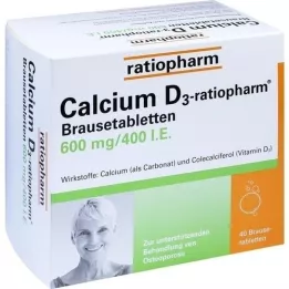 Kalsium D3 ratiopharm Brusende tabletter, 40 stk