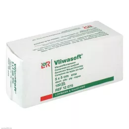 VLIWASOFT Nonwoven kompresser 5x5 cm usterile 4l., 100 stk