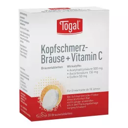 TOGAL Hodepine brusetabletter + Vit.C brusetabletter, 20 stk