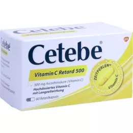 CETEBE Vitamin C retard kapsler 500 mg, 60 stk