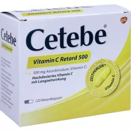 CETEBE Vitamin C retard kapsler 500 mg, 120 stk
