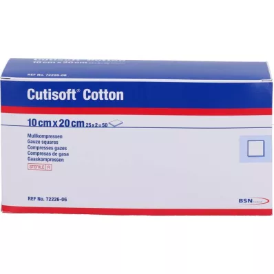 CUTISOFT Bomull komprimert 10x20 cm ster.8-lags, 25X2 stk