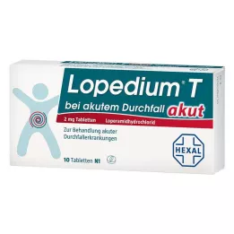 LOPEDIUM T akutt for akutt diaré tabletter, 10 stk