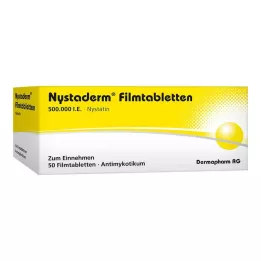NYSTADERM Filmdrasjerte tabletter, 50 stk
