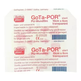 GOTA-POR PU Sårfilm 10x6 cm steril plaster, 1 stk