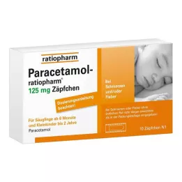 PARACETAMOL-ratiopharm 125 mg stikkpiller, 10 stk