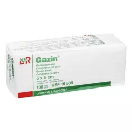 GAZIN Gasbind 5x5 cm usteril 8-fold drift, 100 stk