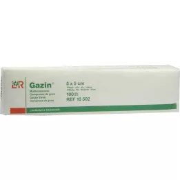 GAZIN Gasbind 5x5 cm usteril 16-fold drift, 100 stk