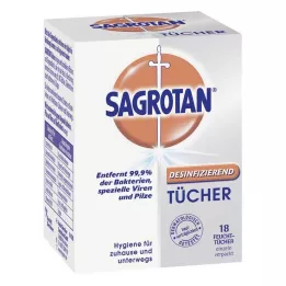 SAGROTAN Desinfeksjonsservietter, 18 stk