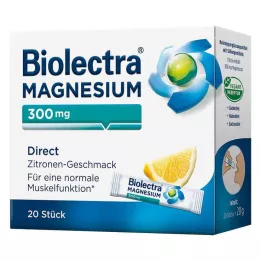 BIOLECTRA Magnesium 300 mg direkte sitronstaver, 20 stk