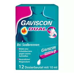 GAVISCON Dobbel 500mg/213mg/325mg Susp. i pose, 12X10 ml