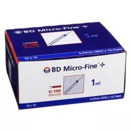 BD MICRO-FINE+ Insulinsprøyte 1 ml U100 12,7 mm, 100X1 ml
