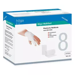 HÖGA-MUBILAST Fikseringsbandasje 8 cmx4 m med cellofan, 1 stk