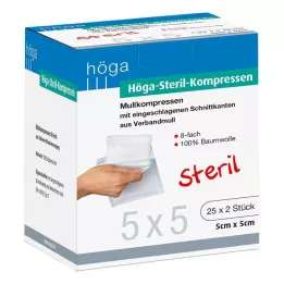 HÖGA-KOMPRESSEN 5x5 cm sterilt 8 ganger, 25x2 stk