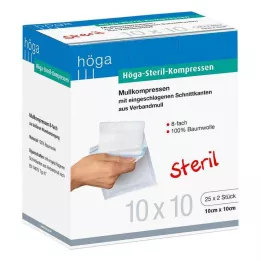 HÖGA-KOMPRESSEN 10x10 cm steril 8-veis, 25X2 stk