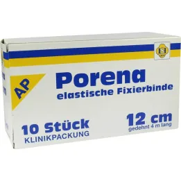 Porena elastisk gasbind 12cm uten cello hvit, 10 stk