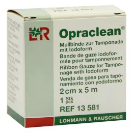 OPRACLEAN Gasbind for tampong med jodoform 2 cm x 5 m, 1 stk