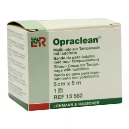 OPRACLEAN Gasbind for tampong med jodoform 5 cm x 5 m, 1 stk