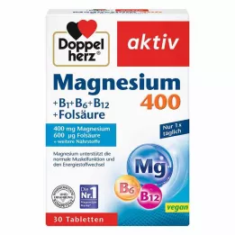 DOPPELHERZ Magnesium 400 mg tabletter, 30 stk