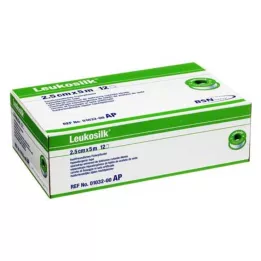 LEUKOSILK 2,5 cmx5 m, 12 stk