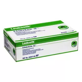 LEUKOSILK 2,5 cmx9,2 m, 12 stk