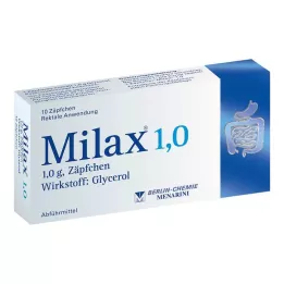 MILAX 1,0 stikkpiller, 10 stk
