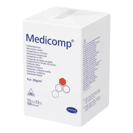 MEDICOMP Nonwoven komp. usteril 7,5x7,5 cm 4-lags, 100 stk