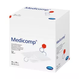 MEDICOMP Nonwoven komp. usteril 10x10 cm 4-lags, 100 stk