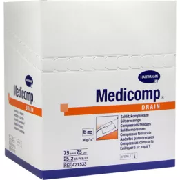 Medicomp Drain Compresses 7,5x7,5 cm Steril, 25x2 stk