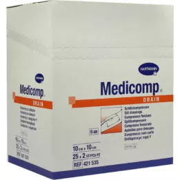 Medicomp Drain Compresses 10x10 cm Steril, 25x2 stk