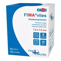 VLIESKOMPRESSEN 7,5x7,5 cm steril 6-veis, 25X2 stk