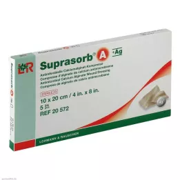 SUPRASORB A+Ag Antimik.Cal.Alginate Compr.10x20 cm, 5 stk