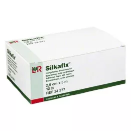 SILKAFIX Stifter 2,5 cm x 5 m pappkjerne, 12 stk