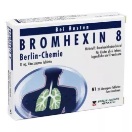 BROMHEXIN 8 Berlin Chemie belagte tabletter, 20 stk