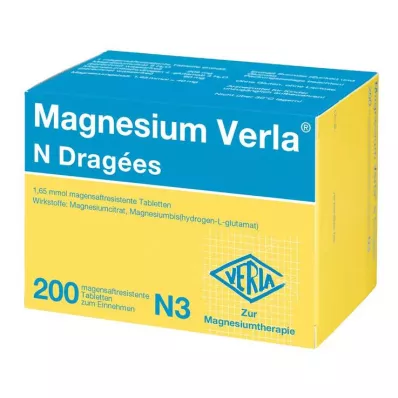 MAGNESIUM VERLA N Dragees, 200 stk MAGNESIUM VERLA N Dragees, 200 stk