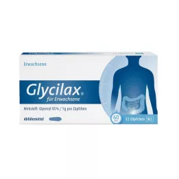 GLYCILAX Stikkpiller for voksne, 12 stk