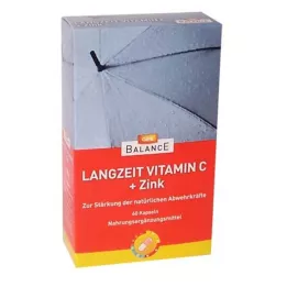 Gå Balanse Lang tid Vitamin C + Zink Depot Retard Capsules, 60 stk